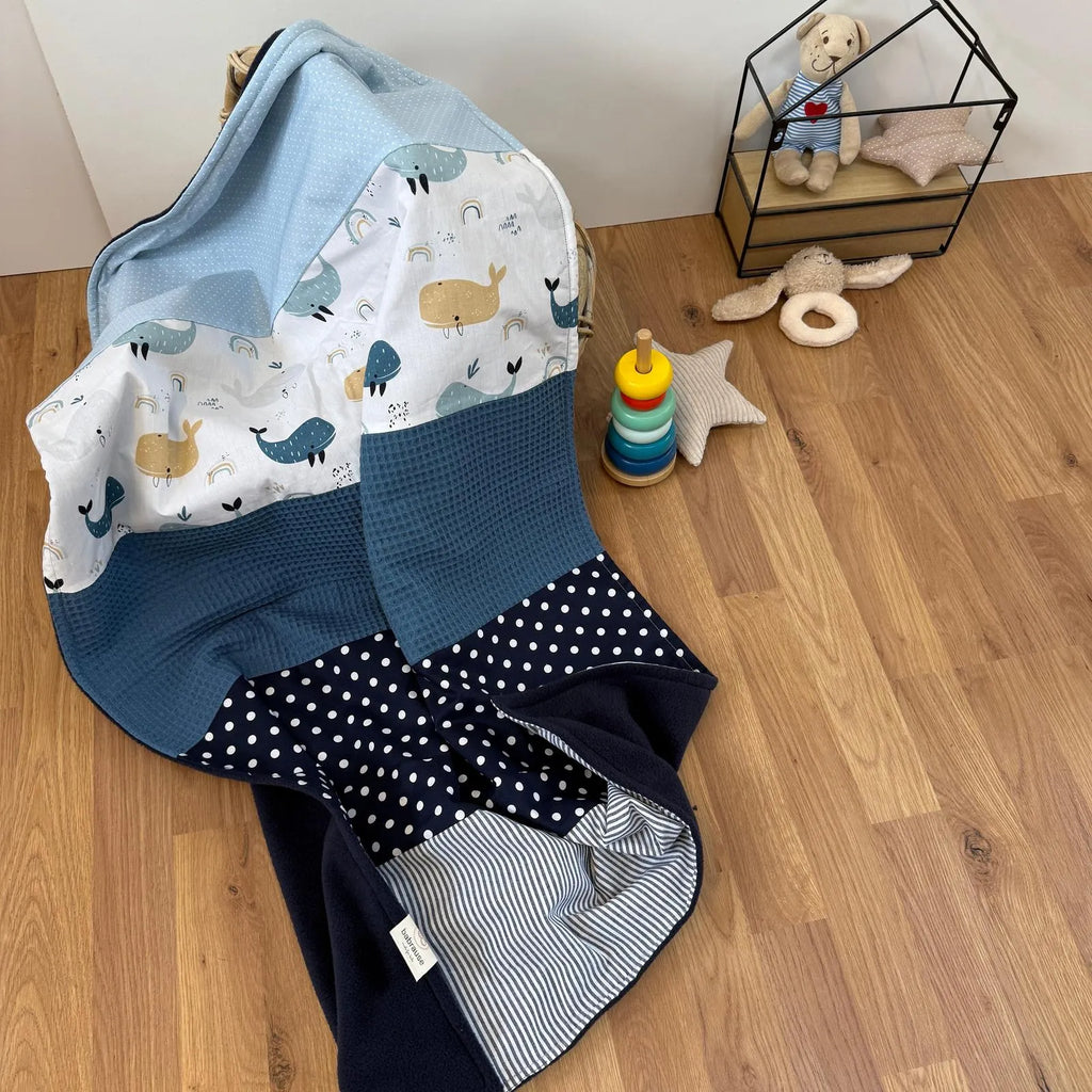 Babydecke Atlantik blau Cord Waffel-babrause