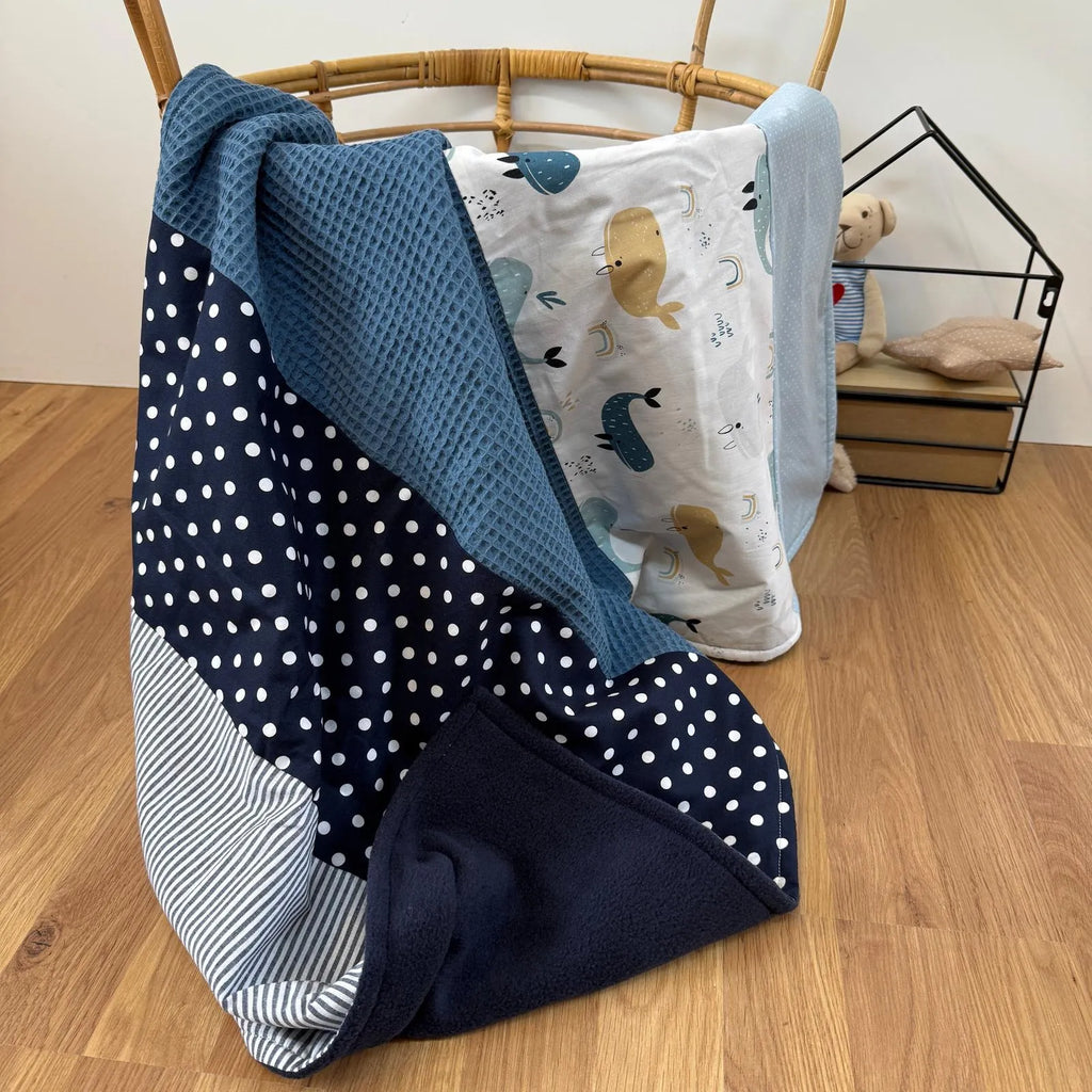 Babydecke Atlantik blau Cord Waffel-babrause