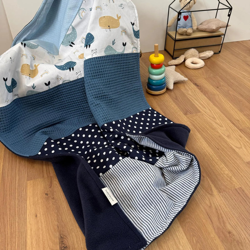 Babydecke Atlantik blau Cord Waffel-babrause