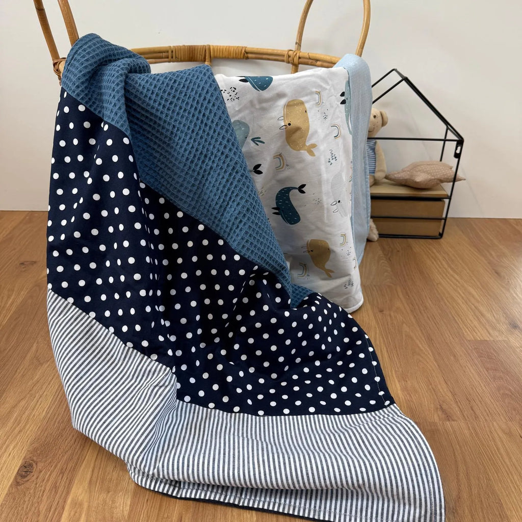 Babydecke Atlantik blau Cord Waffel-babrause