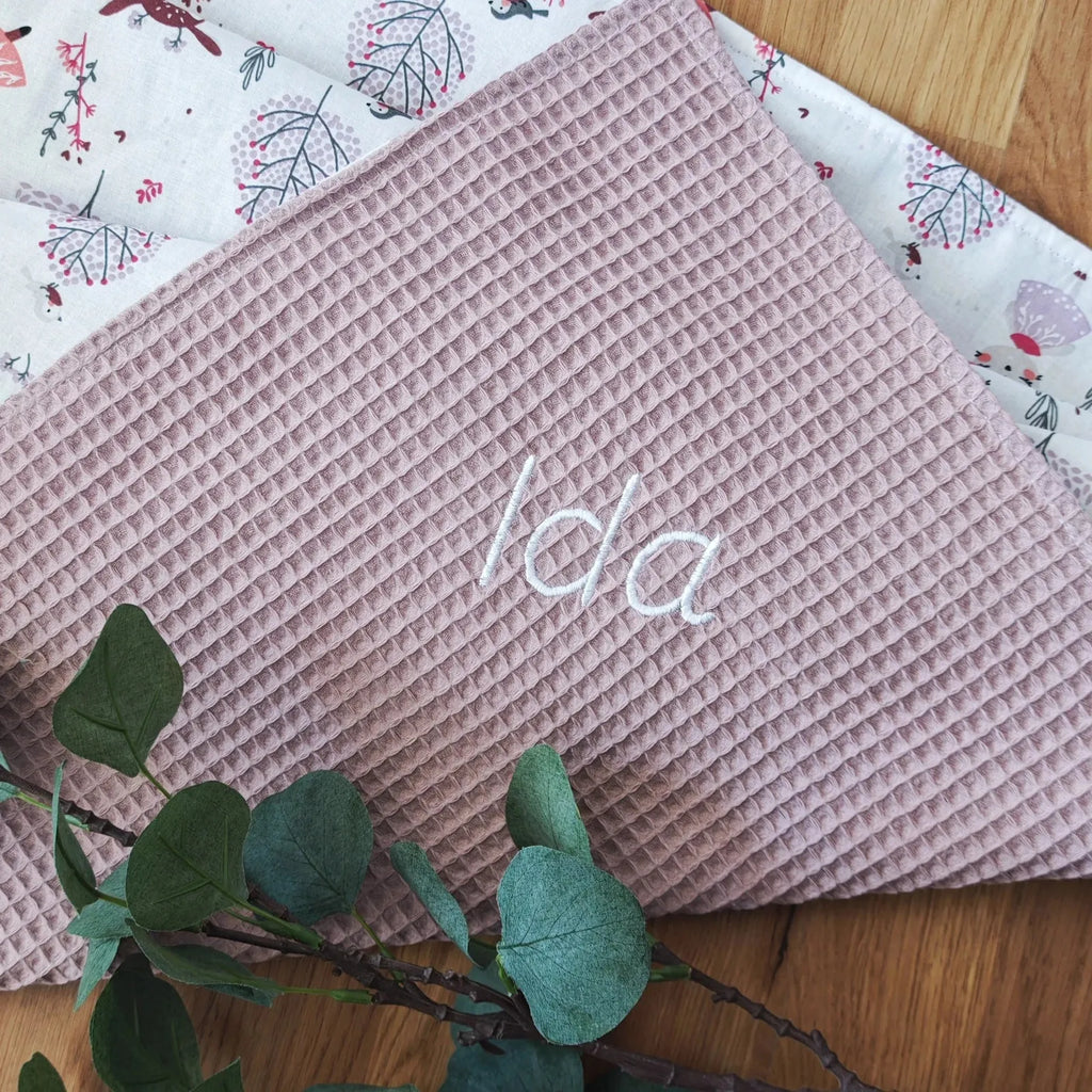 Babydecke Waffelqipue Rehe Altrosa-babrause