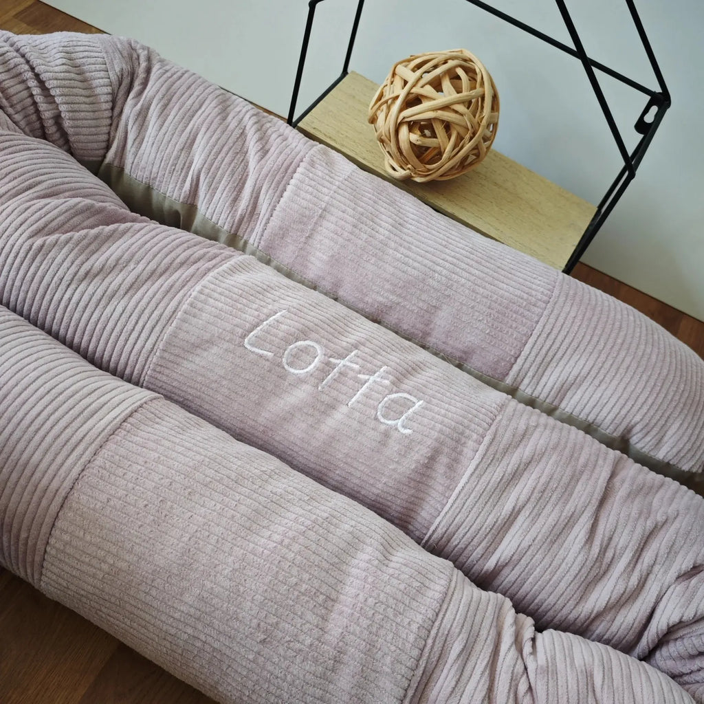 Bettschlange Cord Rosa-babrause