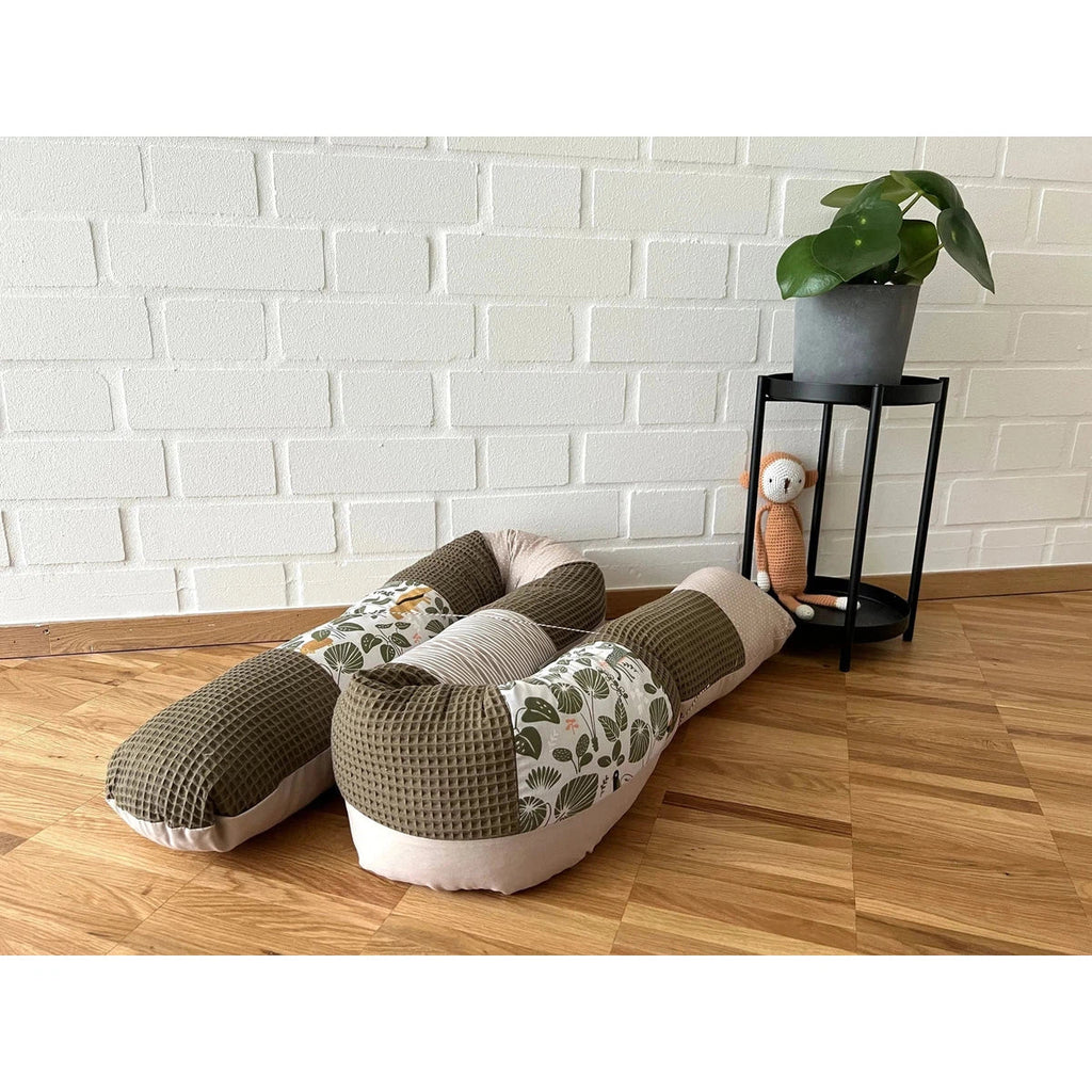 Bettschlange Waffelpique Dschungel Khaki-babrause