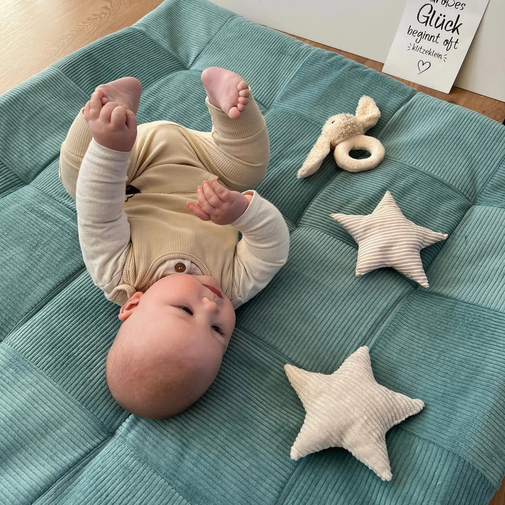 Cord Stoff Krabbeldecke Salbei-babrause