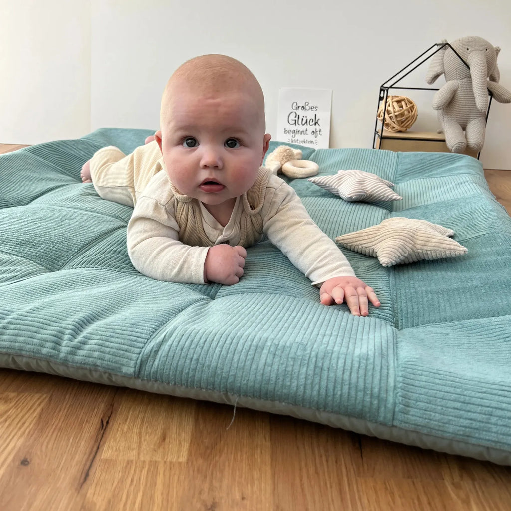 Cord Stoff Krabbeldecke Salbei-babrause