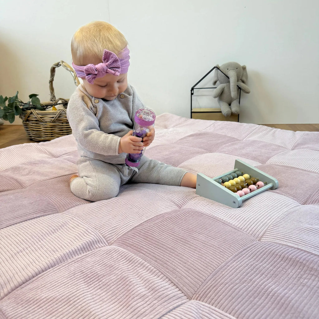 Cord Stoff Krabbeldecke rosa-babrause