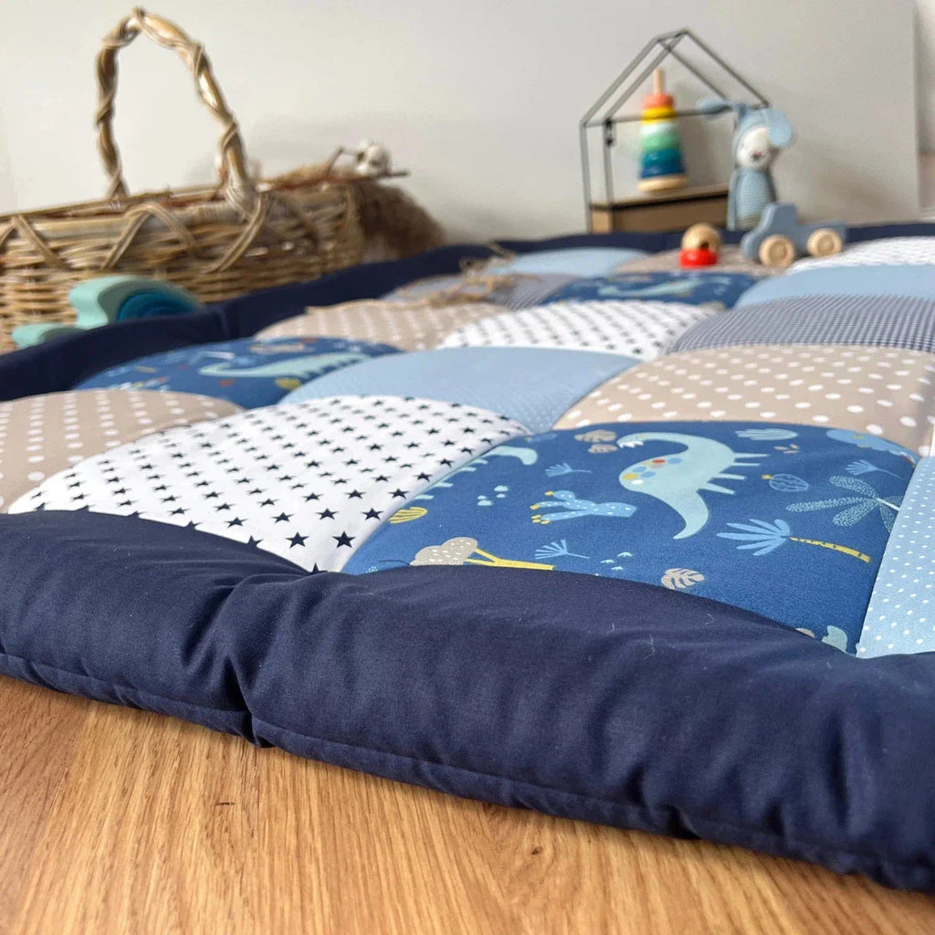 Krabbeldecke Dinosaurier Blau Sand-babrause