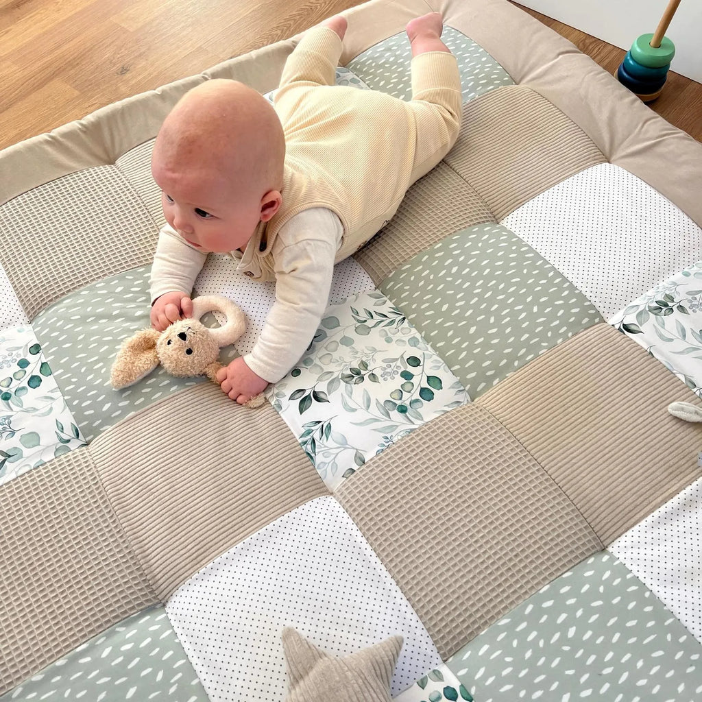 Krabbeldecke Eukalyptus Cord Sand Waffel-babrause