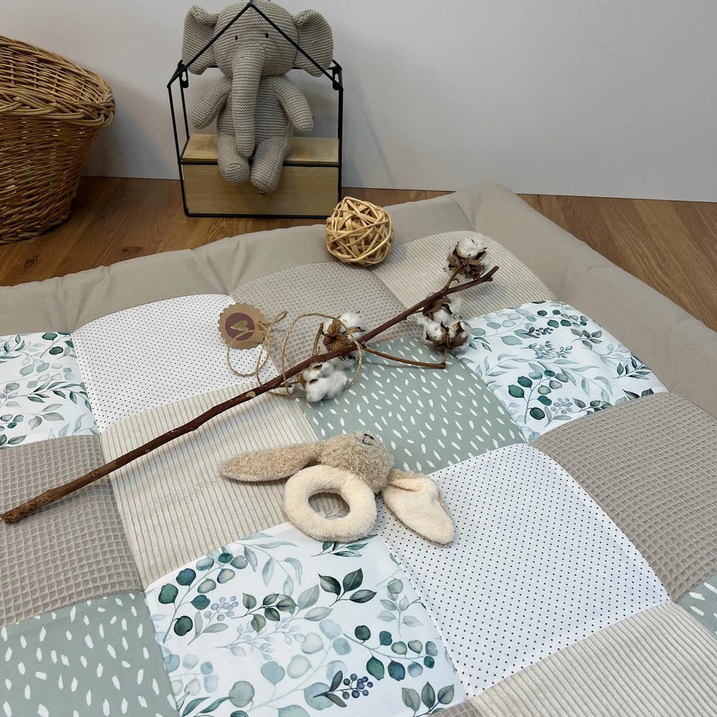 Krabbeldecke Eukalyptus Cord Sand Waffel-babrause