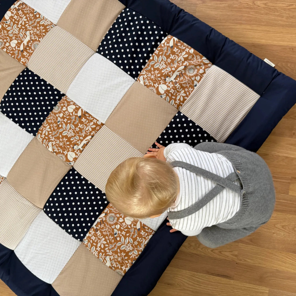 Krabbeldecke Fuchs blau sand sand-babrause