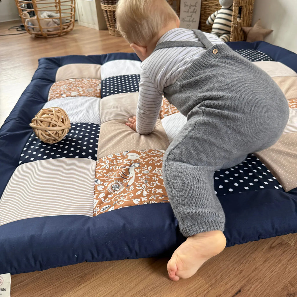 Krabbeldecke Fuchs blau sand sand-babrause