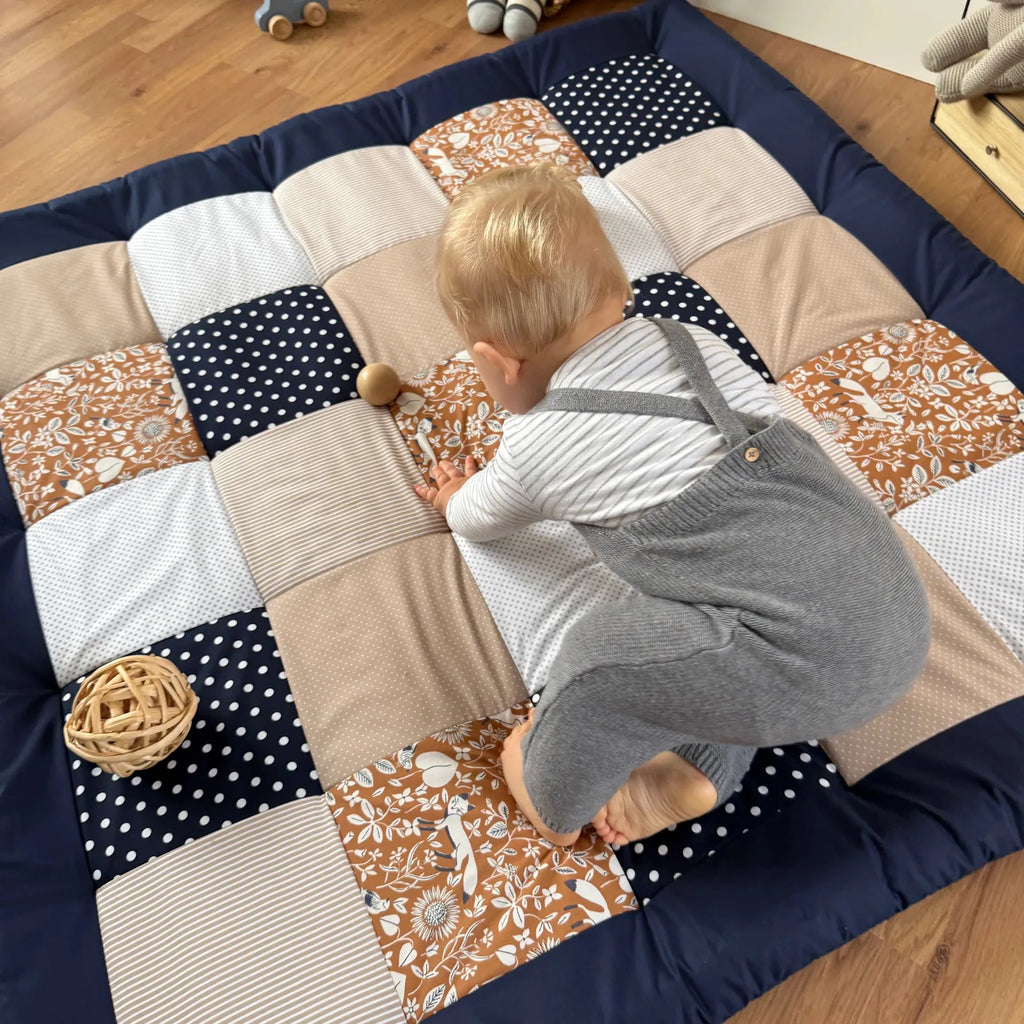 Krabbeldecke Fuchs blau sand sand-babrause