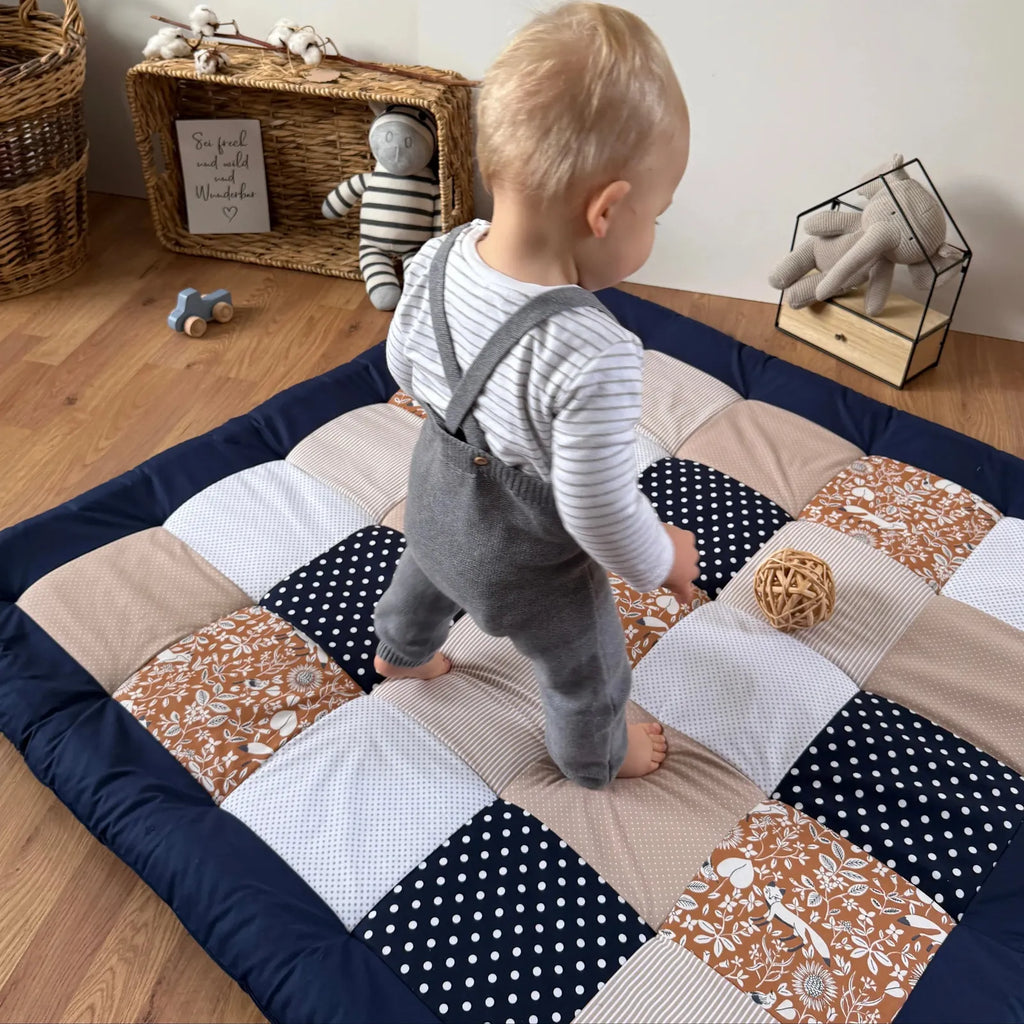 Krabbeldecke Fuchs blau sand sand-babrause