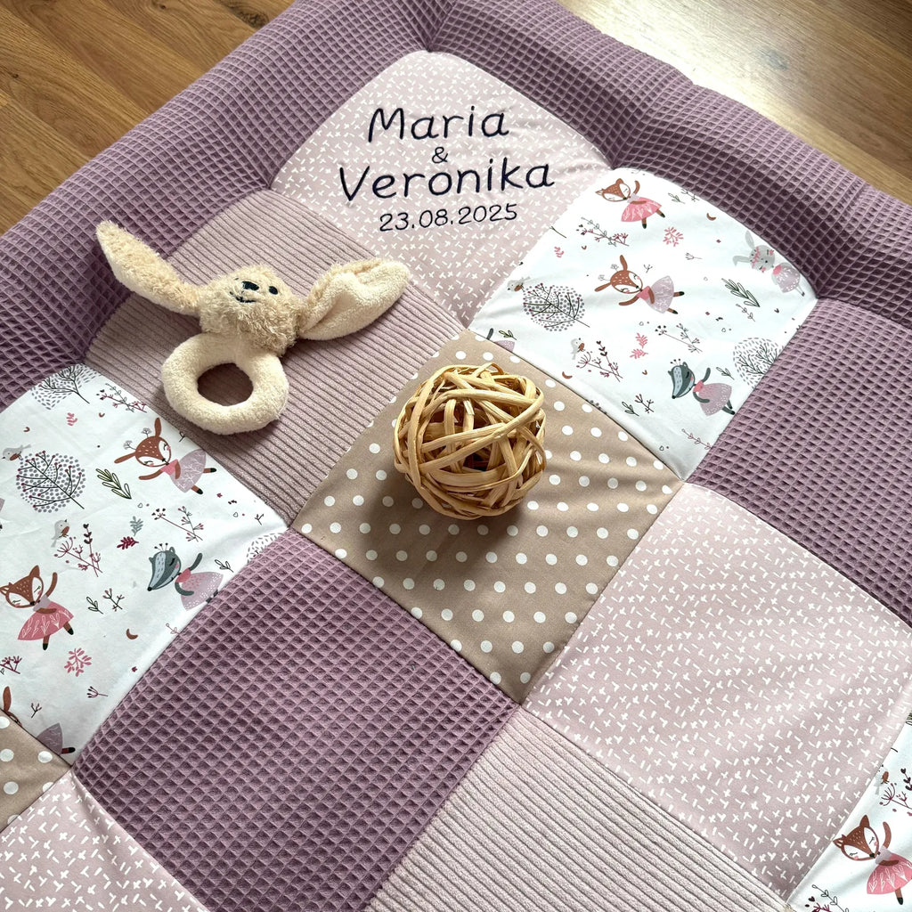 Krabbeldecke Rehe Pastell Lilac-babrause