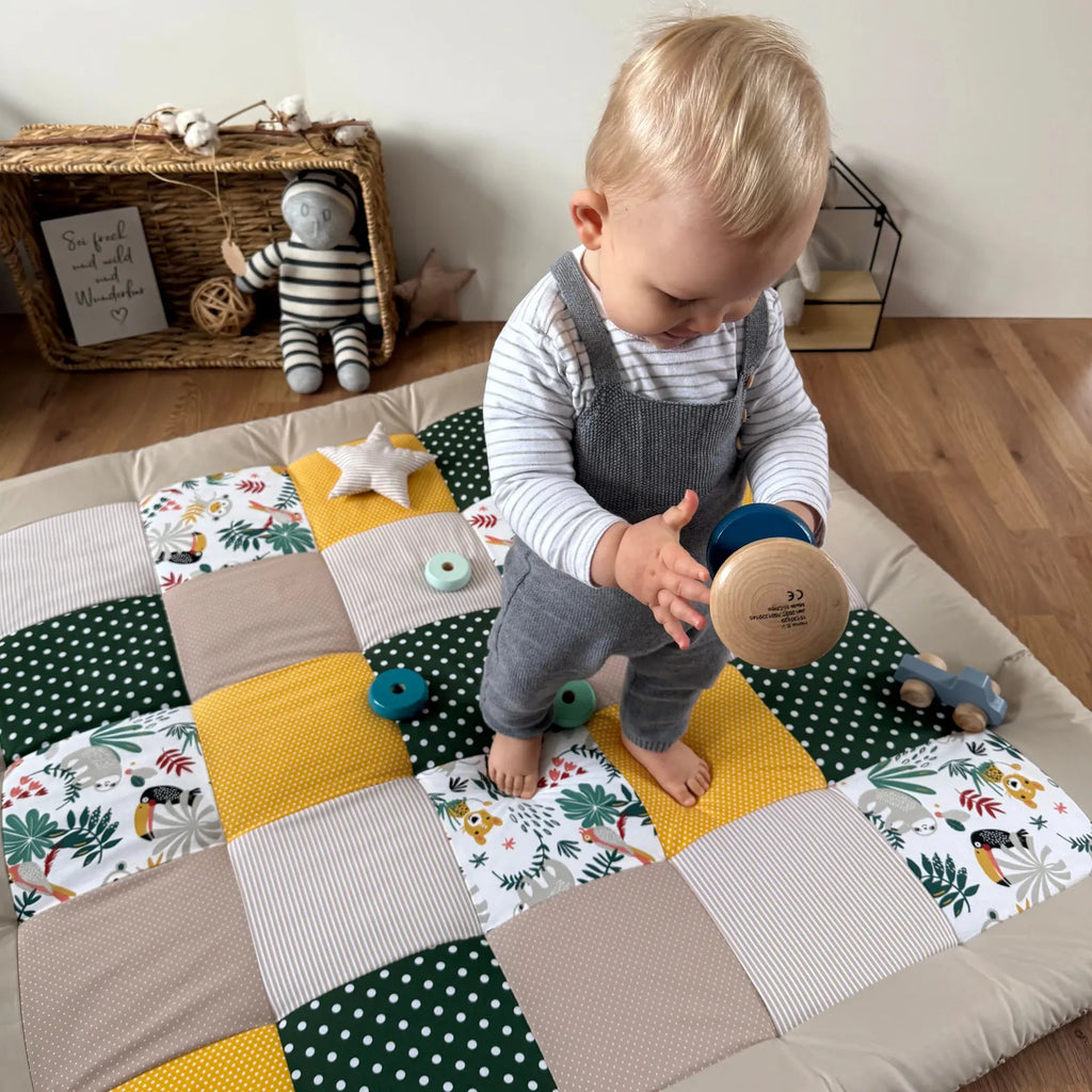 Krabbeldecke Savanne gelb grün sand-babrause