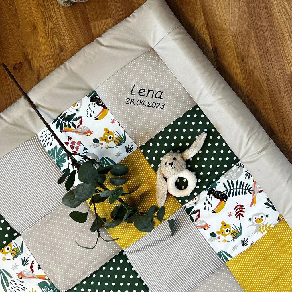 Krabbeldecke Savanne gelb grün sand-babrause