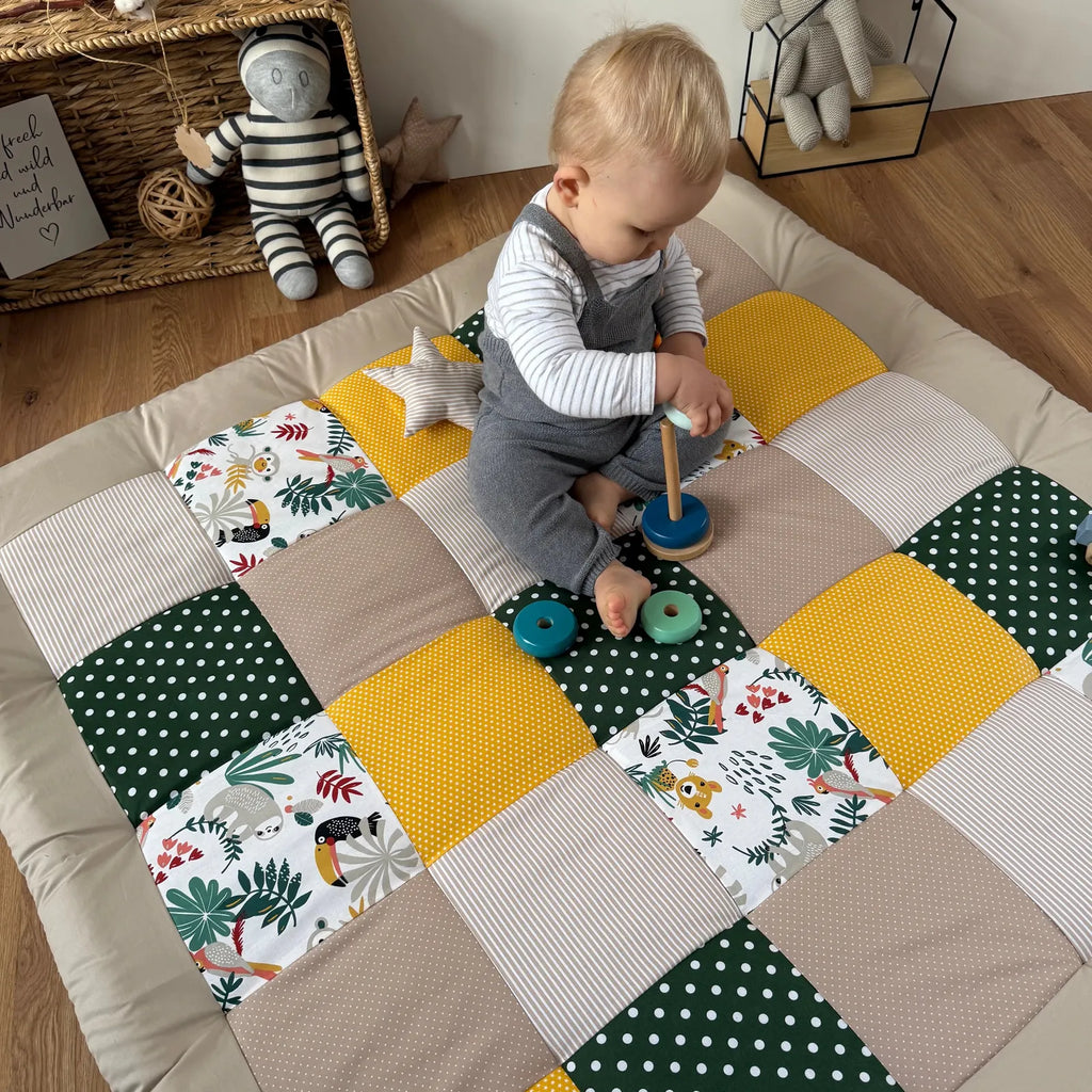 Krabbeldecke Savanne gelb grün sand-babrause