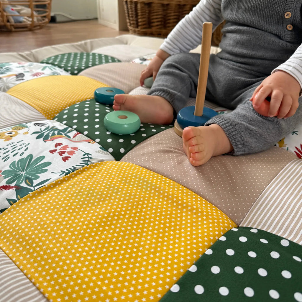 Krabbeldecke Savanne gelb grün sand-babrause