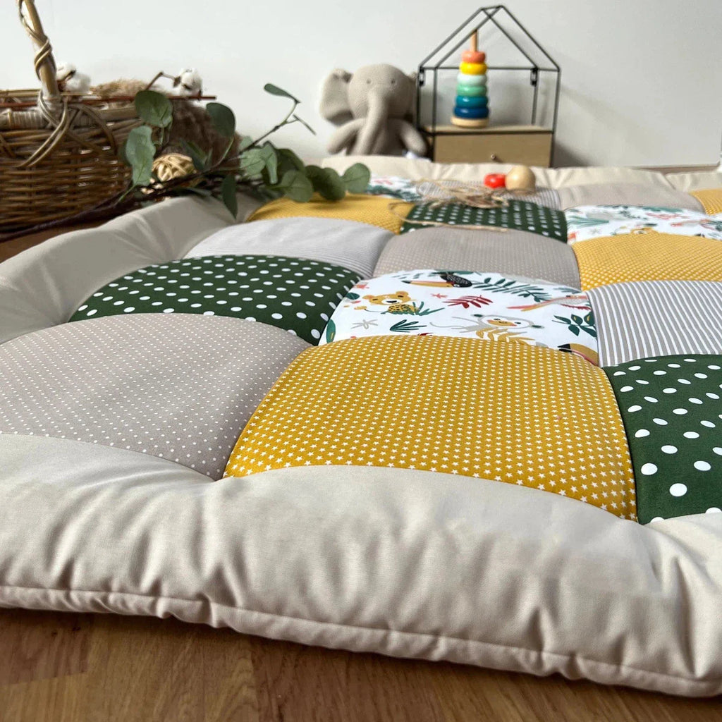 Krabbeldecke Savanne gelb grün sand-babrause