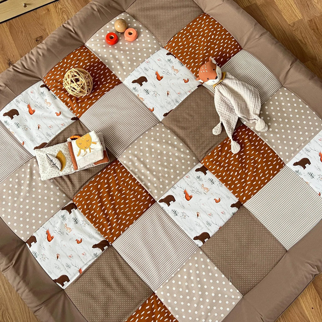 Krabbeldecke Waldtiere Rost Sand-babrause