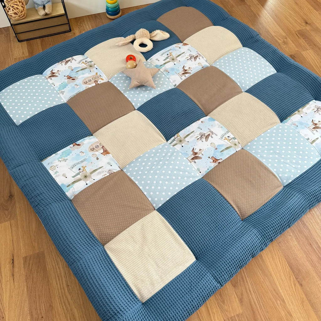 Krabbeldecke Wolkenstürmer Blau-babrause