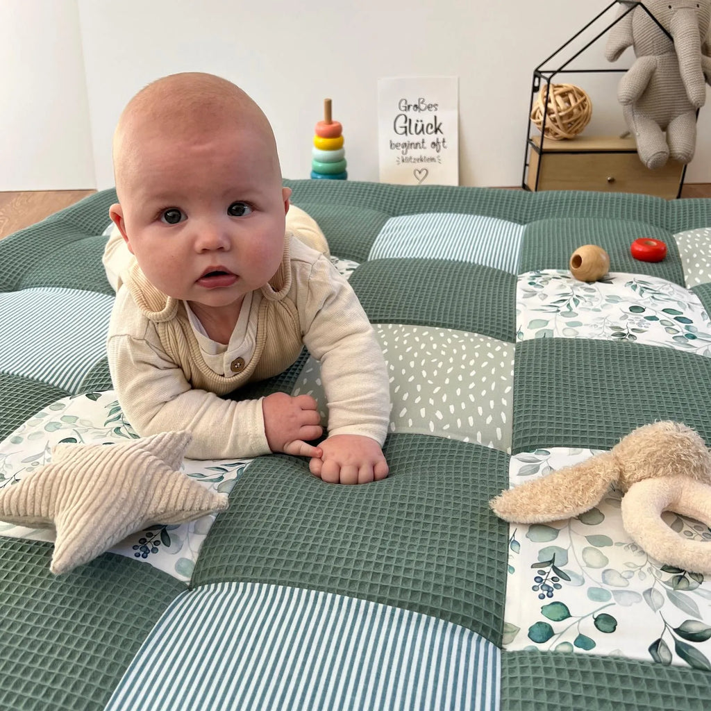 Waffelpique Krabbeldecke Eucalyptus salbei-babrause