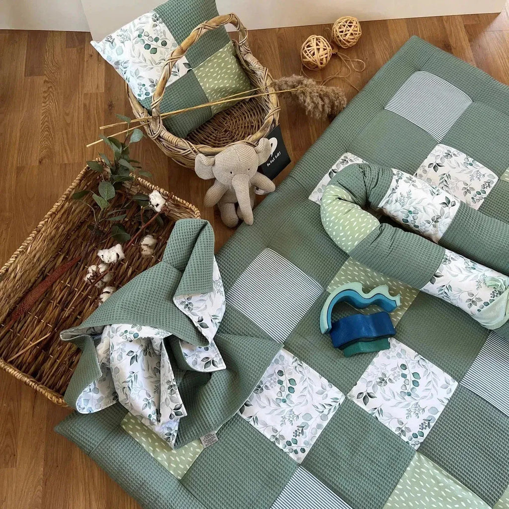 Waffelpique Krabbeldecke Eucalyptus salbei-babrause