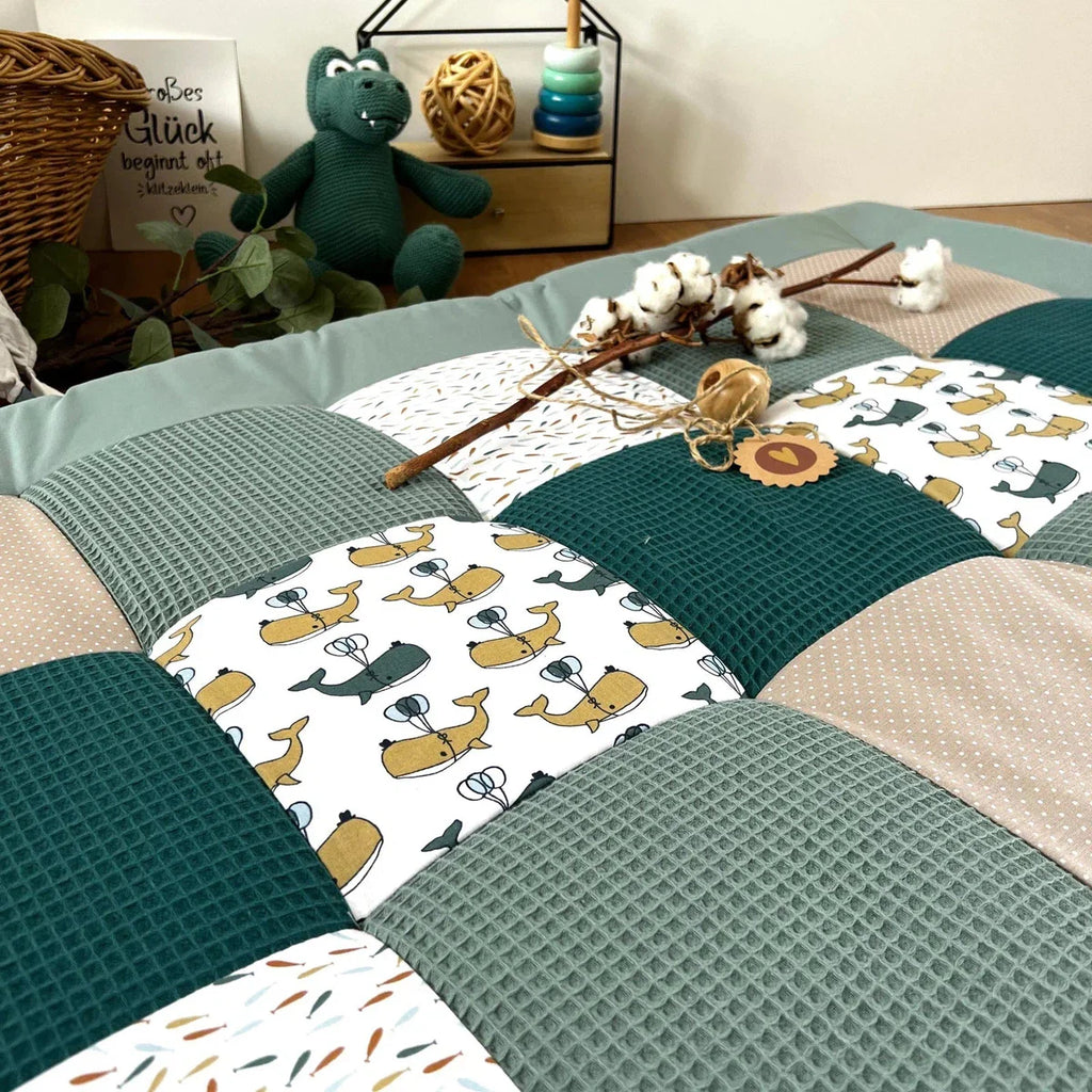 Waffelpique Krabbeldecke Pazifische Wale-babrause