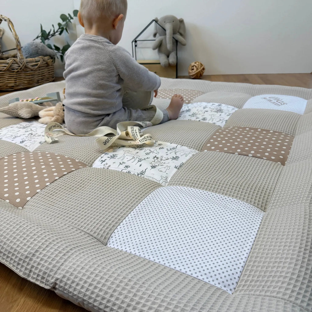 Waffelpique Krabbeldecke Waldfreunde Beige Creme-babrause