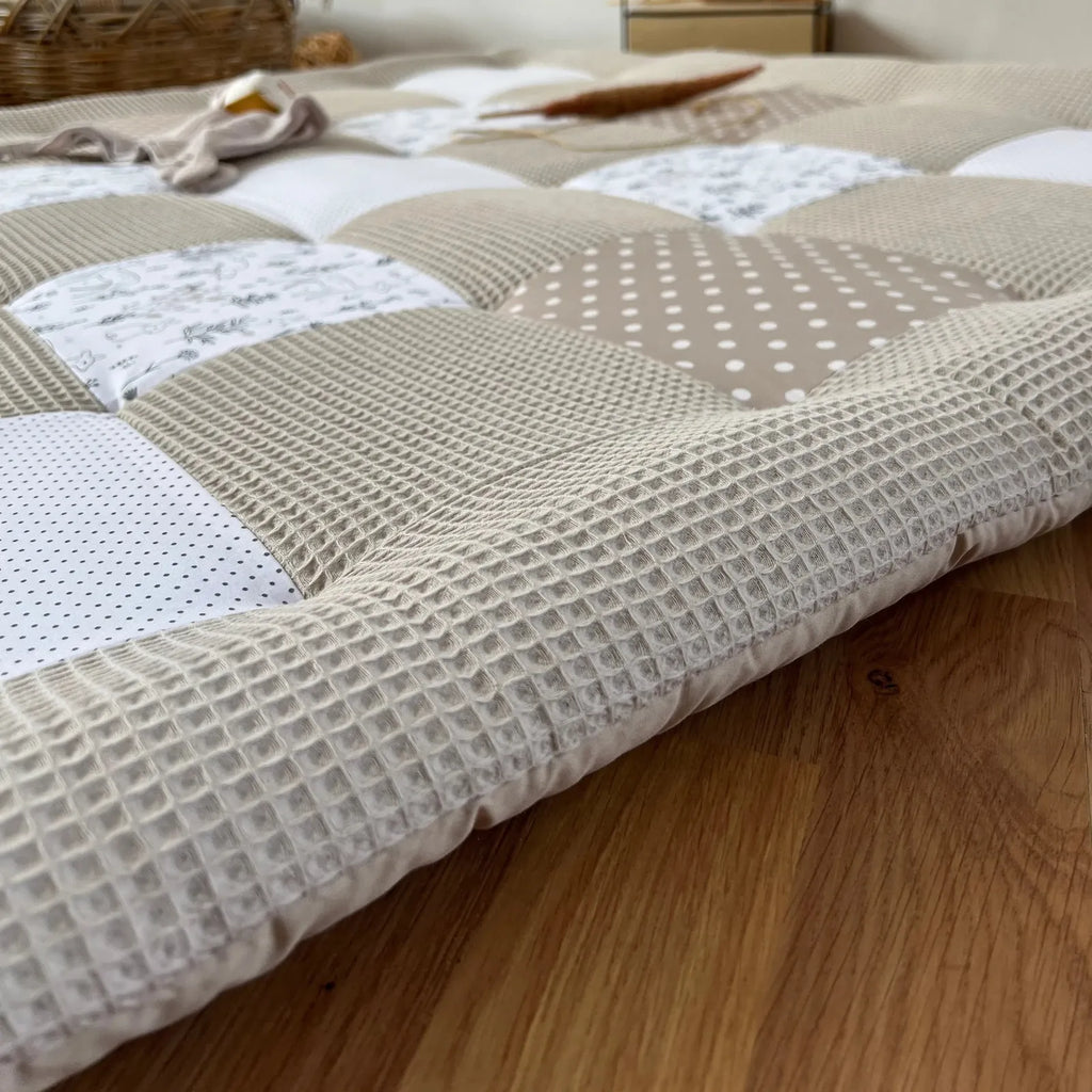 Waffelpique Krabbeldecke Waldfreunde Beige Creme-babrause